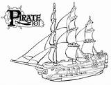 Coloring Pirate Ship Detailed Illustration High Pages Awesome sketch template
