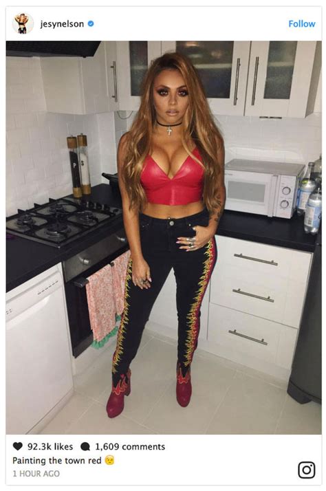 little mix s jesy nelson flaunts extreme cleavage in latex