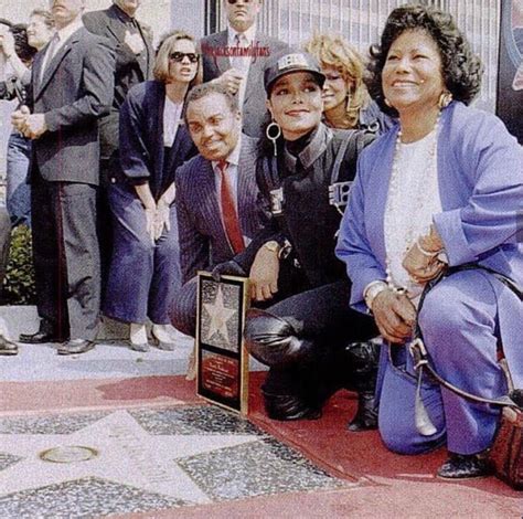 Janet W Joe And Katherine Jackson In 1990 Getting A Star On The Hollywood