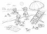 Coloring Beach Summer Pages Scene Getcolorings Colouring Printable Template sketch template