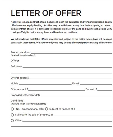 home offer letter template