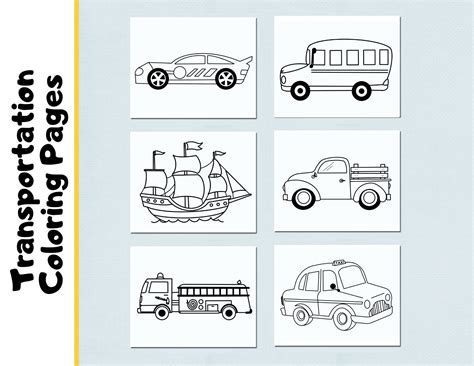 transportation coloring pages kids coloring pages  etsy