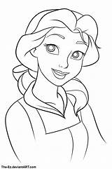 Belle Outline Drawing Disney Princess Face Ez Drawings Deviantart Character Sketches Coloring Easy Pages Elsa Beauty Cartoon Da Simple Girl sketch template