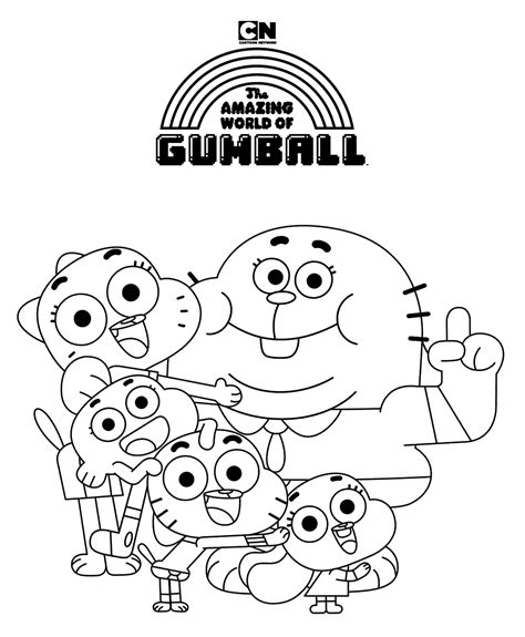 gumball cartoon coloring pages