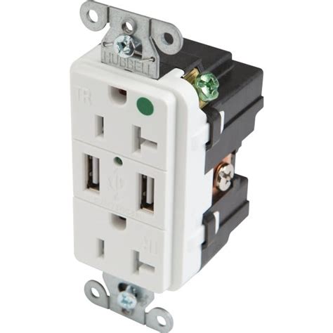 hubbell   hospital grade white usb duplex receptacle hd supply