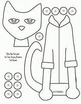 Pete Cat Coloring Printables Preschool Clipart Board Felt Activities Stories Templates Buttons Eyes Template Pages Groovy Drawing Shoes Book Crafts sketch template