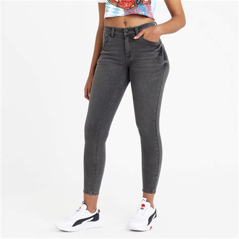 Redbat Women S Charcoal Regular Rise Skinny Jeans