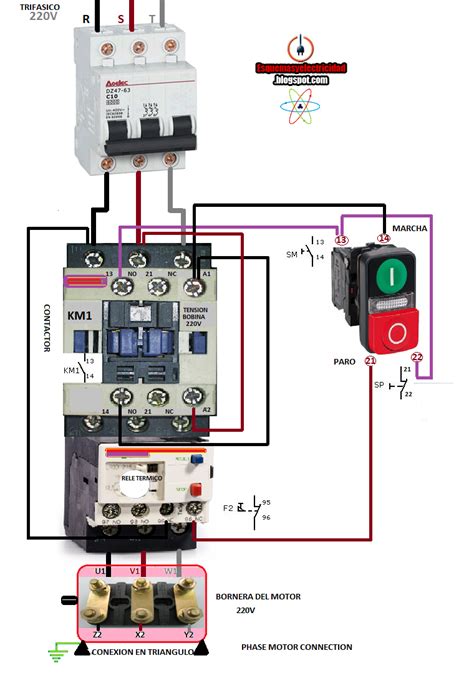 phase motor starter wiring diagram  cadicians blog