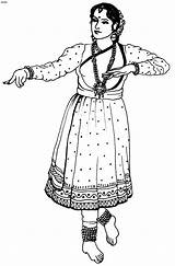 Kathak Indian Dances Dress Rajasthan Kerala Jaipur sketch template