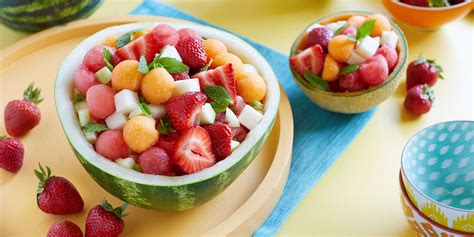 summer celebration fruit bowls forks  knives