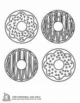 Doughnut Coloriage Donuts Sheets Freecoloring Partywithunicorns sketch template