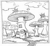 Coloring Mushrooms Grzybami Champignon Fairies Kolorowanka Toadstools Getdrawings Druku Fairy Trippy Grzyby Grzyb Automne Visiter Dibujos Colorear Drukowanka Dessins Colorings sketch template