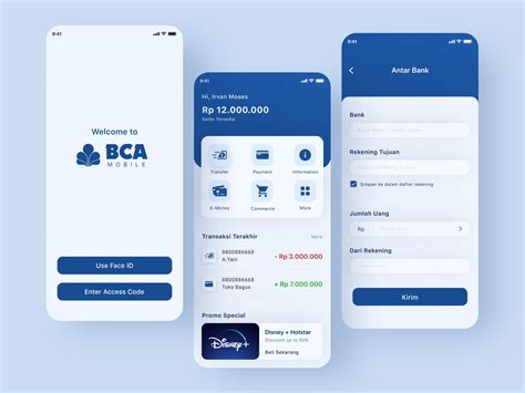 mobile banking app bca mobile redesign  irvan moses  dribbble