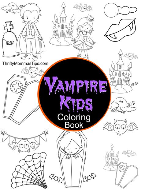 vampire kids coloring book activity thrifty mommas tips