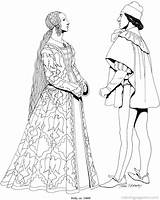 Renaissance Coloring Pages Clothing Fashion Kids Fun Book Historical Medieval Italian Mode Color Italy Moda Fashions Costumes Adult 1460 Desenho sketch template