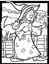 Coloring Witch Halloween Cat Stamping Pages Craftgossip Doverpublications Sheets Good Leave Colouring sketch template