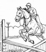 Coloring Pages Horses Horse Jumping Color Printable sketch template
