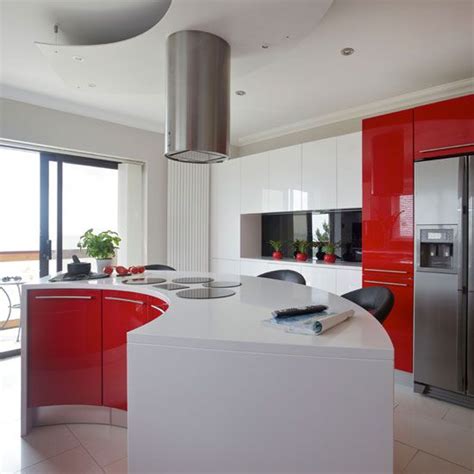 red kitchen colour ideas home trends ideal home modern kitchen colours red  white