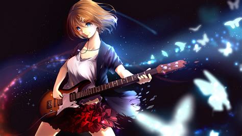 anime girl guitar wallpaper