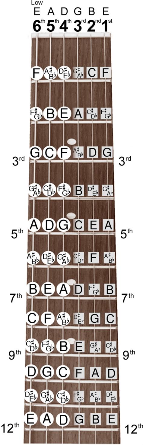 guitar note chart printable printable world holiday