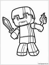 Herobrine Coloring Pages Minecraft Printable Getcolorings sketch template