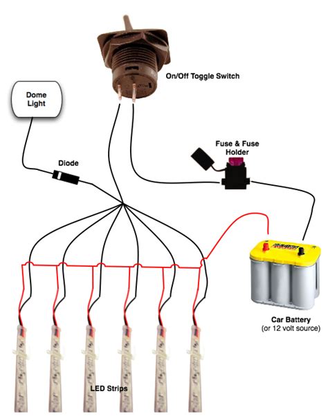 wiring led lights    battery diagram
