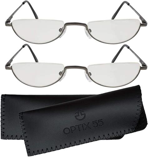 buy optix 55 reading glasses men half frame readers 2 pack fashion