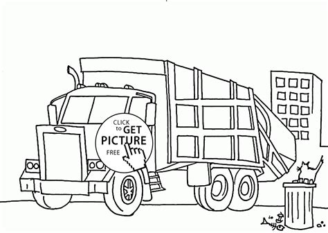 simple garbage truck coloring page kidsworksheetfun