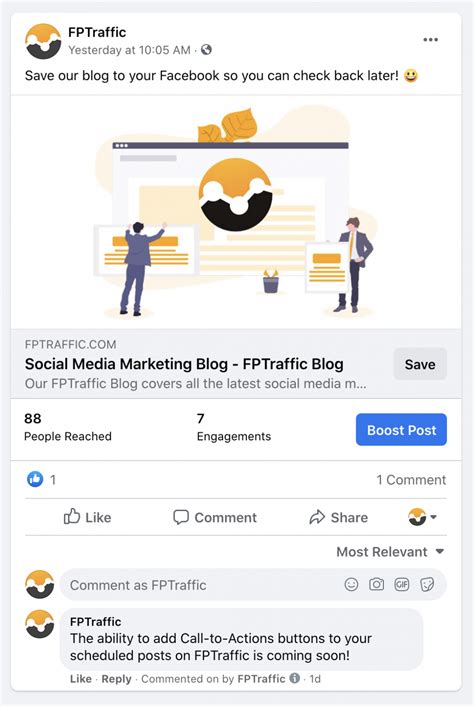 add call  action buttons   facebook posts fptraffic