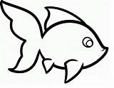 Fish Simple Template Coloring Drawing Cute Popular sketch template