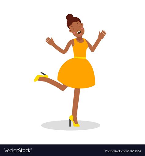 happy black woman cartoon
