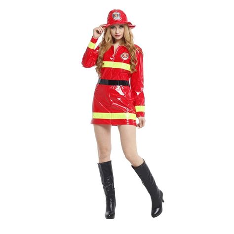 adult firefighter fireman firewoman halloween fancy dress costume in