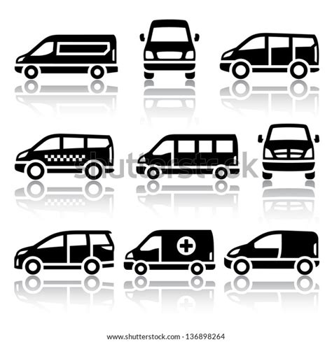 transport icons van vector illustrations set stock vector royalty   shutterstock