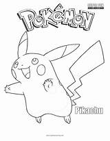 Coloring Pikachu Pokemon sketch template