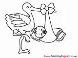 Stork Coloring Sheet Colouring Baby Pages Title sketch template