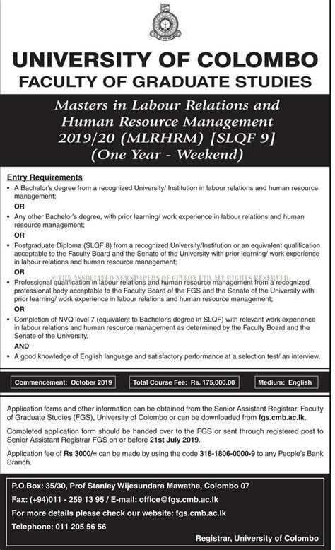 masters  labour relations human resource management  mlrhrm