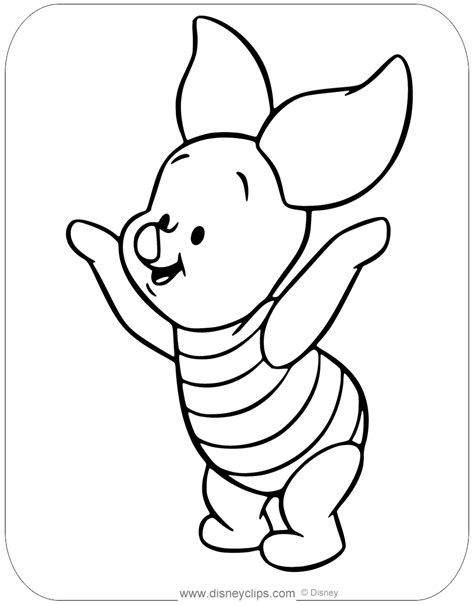 baby winnie  pooh piglet coloring pages
