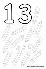Number 13 Coloring Pages Worksheets 19 Preschool Thirteen Pencils Flashcard Numbers Colouring Activities Color Printable Eggs Kindergarten Trace Math Kids sketch template