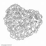 Coloring Heart Pages Roses Sheets Hearts Printable Templates Holiday sketch template