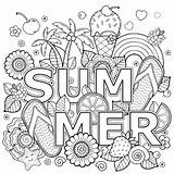 Coloring Summer Adult Holidays Party Drawn Hand Book Rest Stock Illustrations sketch template