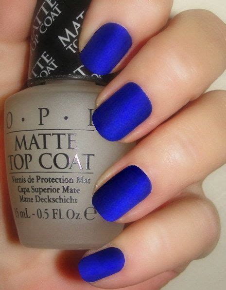 opi royal blue matte manicure ~ opi st marks the spot opi matte top coat nail polish with easy