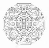 Coloring Pages Adult Mandala Christian Elements Cross Colouring Four Mandalas Etsy Tattoo Circle Sheets Choose Board Color sketch template