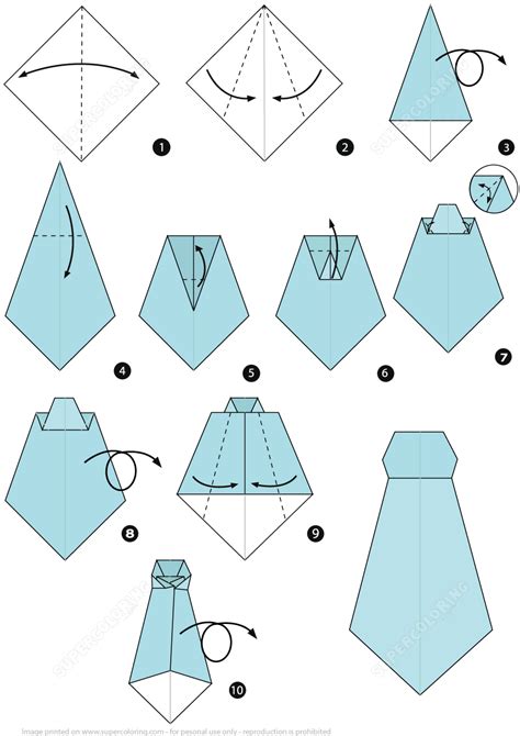 origami necktie step  step instructions