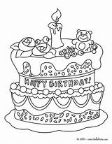 Coloring Cake Birthday Pages Print sketch template