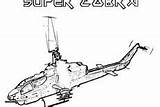 Helicopter Coloring Apache Pages Cobra Army Huey sketch template