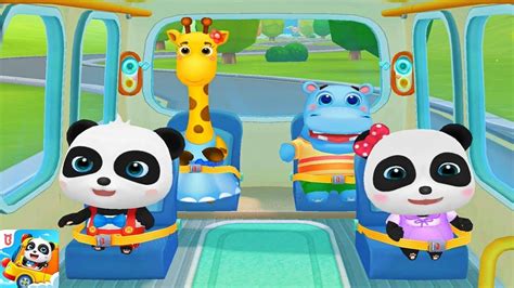 panda school bus  shopping kids cartoon kids video baby