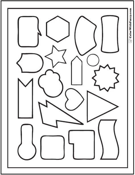 shape coloring pages customize  print
