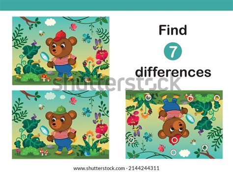 find  differences educational game cute stock vector royalty
