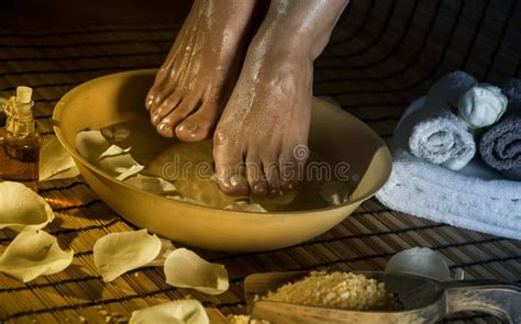 foot spa treatment stock image image  easing massage
