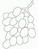 Grapes Buah Mewarnai Anggur Weintrauben Uvas Kelengkeng Ausmalbild Hijau Mewarnaigambar Mudah Bagus sketch template